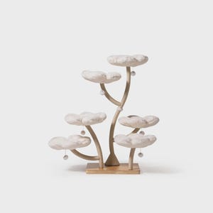 Flowers Wood Floral Cat Tree Tower, Wooden Cat Tower, Modern Cat Climbing Tree, Cat Furniture, Cat Gift, Luxury Cat Condo, Flower Cat Tree