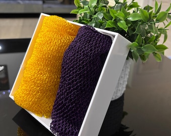 2PCS African Exfoliating Net Sponge Authentic 3/8” Mesh Scrubber from Ghana | Deep Cleansing, Skin Renewal for Women, Men & Kids