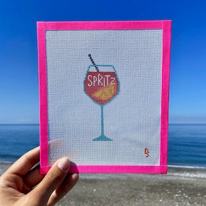 Handmålad nålspetsduk i italiensk Spritz