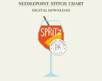Italian Spritz - Digital Needlepoint Chart - PDF Download