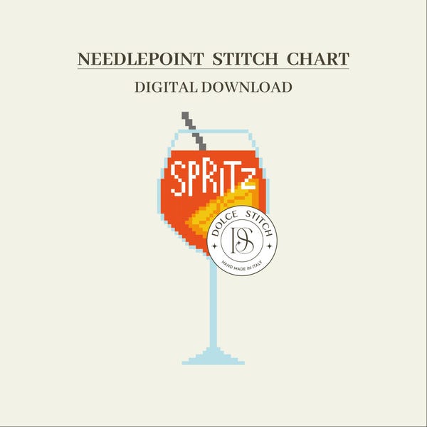 Italian Spritz - Digital Needlepoint Chart - PDF Download
