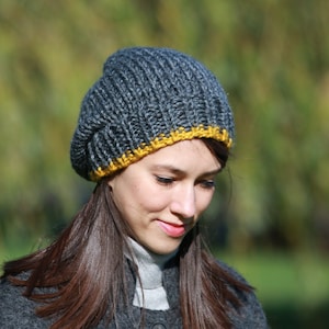 Women&#39;s Slouchy Beanie, Hand Knitted Hat, Slouchy Beanie Hat, Winter Hat