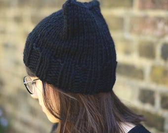 Hand Knitted Cat Ear Hat - Kawaii Beanie for Women/Teen - Fall/Winter Wear