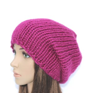 Slouchy Beanie, Knit Hat, Women&#39;s Knitted Hat, Men&#39;s Knitted Beanie Hat