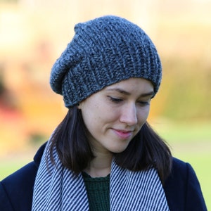 Hand Knit Slouchy Beanie: Women&#39;s Winter Knit Hat