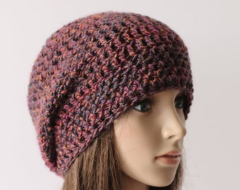 Slouchy Hat, Women's Slouchy Hat, Crochet Women's Slouchy Hat. Fall Fashion Accessories