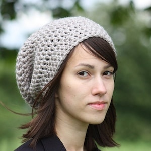 Slouchy Hat, Women&#39;s Slouchy Beanie,Crochet Slouchy Hat, Fall Fashion Accessories, Beige