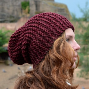 Slouchy Hat, Women&#39;s Slouchy Beanie, Teen Slouchy Beanie, Winter Hat, Chunky Knit Hat