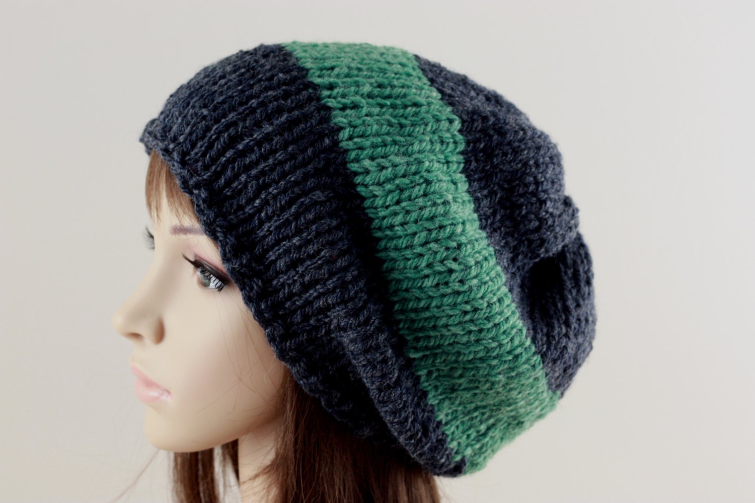 Striped Slouchy Beanie Men's Slouchy Beanie Men's Etsy