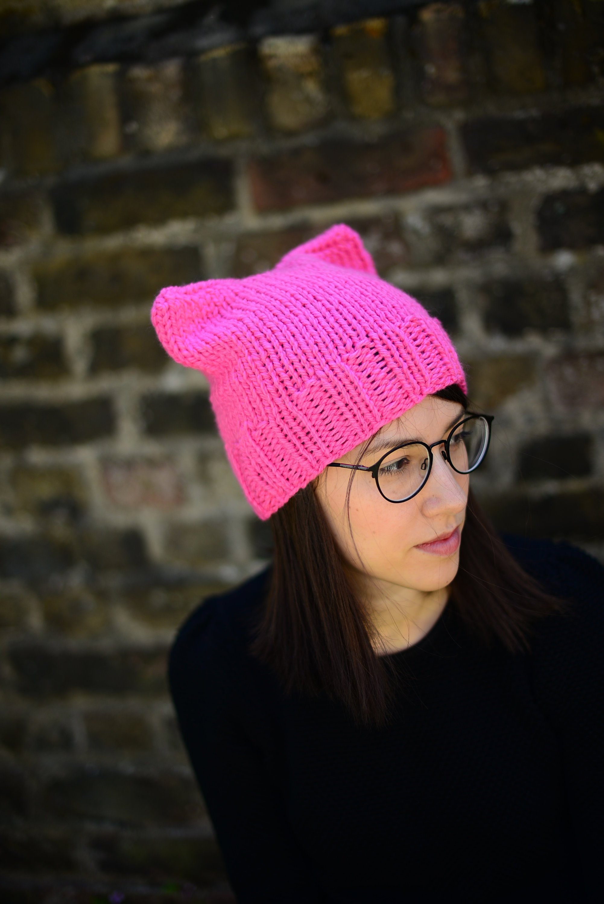 Pink Pussycat Hat, Pussycat Hat Project, Cat Ear Hat, Hand Knitted Hat