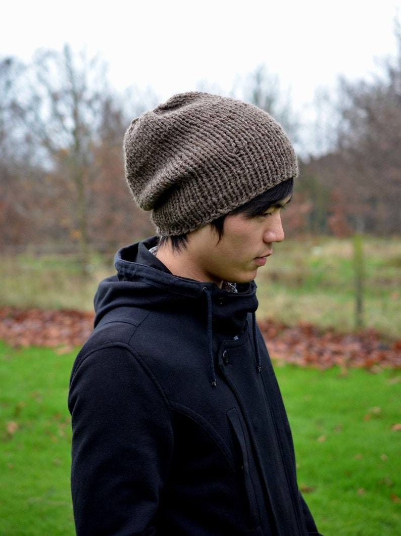Slouchy Beanie Men's Slouchy Beanie Men's Knitted Etsy UK