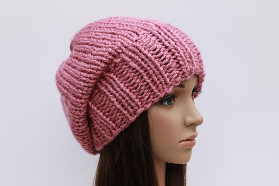 ?Dust pink Woman’s Slouch Beenie hat *NWT*? Slouchy Womens Knit Hat Dusty Pink Beanie Womens Fashion  main image 3