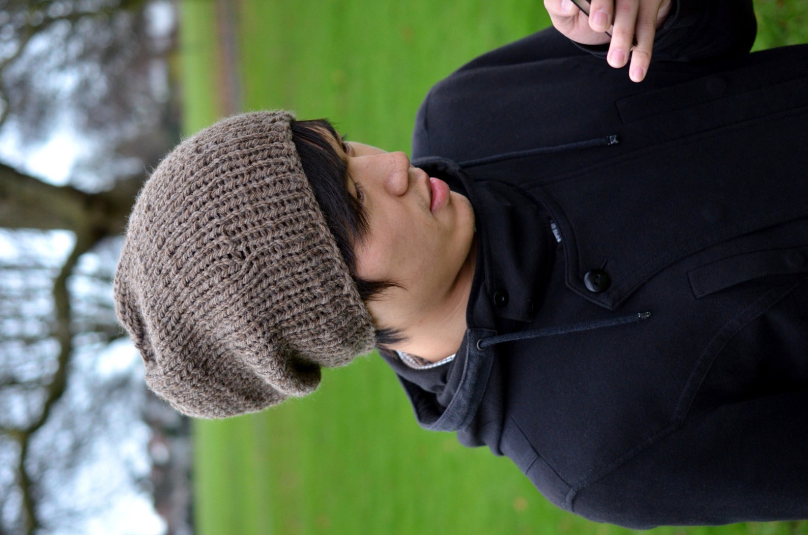 Slouchy Beanie Men's Slouchy Beanie Men's Knitted Etsy UK