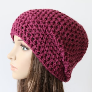 Crochet Slouchy Hat, Women&#39;s Slouchy Beanie, Crochet Hat, Fall Fashion Accessories