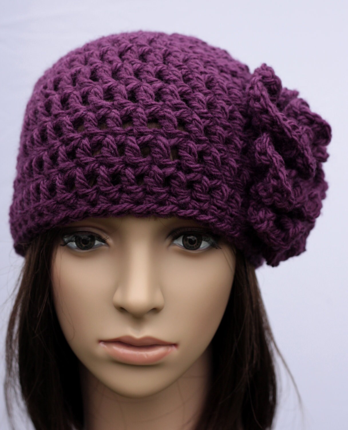 Women's Beanie Hat With Flower, Beanie Hat With Flower, Spring Fashion