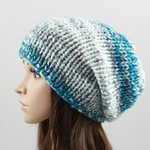 Winter Hat, Slouchy Hat, Women&#39;s Slouchy Hat, Hand Knit Hat, Chunky Knit Hat