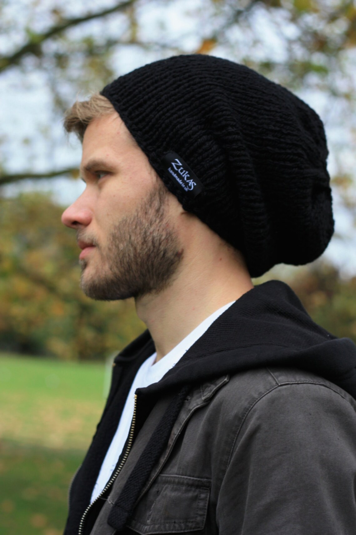 Men's Slouchy Beanie Men's Knitted Hat Mens Slouchy Etsy UK