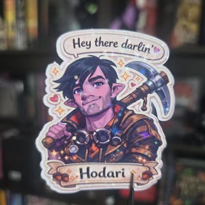 Hodari Palia NPC Romance Characters Video Game Waterproof Sticker for Laptop, Kindle, Bottle