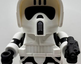 Scout Soldier Chunky Figure with Optional Speeder Bike | 3D Printed Sci-Fi Toy | Cute Collectible | Desk Decor | Single or Bundle Option