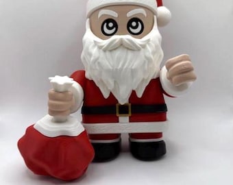 3D Printed Santa Figurine: Chunky Christmas Decor (9 Inch)