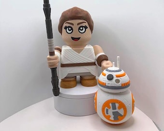 Rey & BB8 Chunkie Figurine's – 3D Printed Star Wars Inspired Collectibles