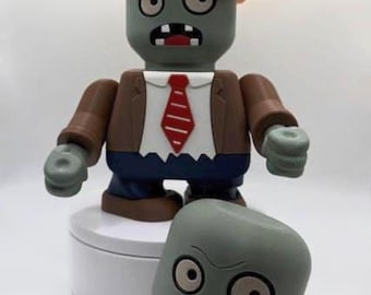 3D Printed Zombie Chunky Figure - Plants vs Zombies Inspired Toy