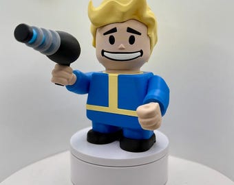 Vault Boy Inspired 3D Printed Figure | Gaming Collectible | Cute Desk Decor | Gamer Gift | Post-Apocalyptic Character Toy