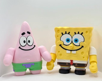 Inspired by a popular underwater cartoon duo! | 3D Printed Figures |  Desk Decor | Collectible Toy | Single or Set Option