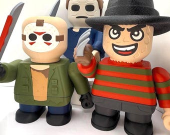 3D Printed Horror Collectible Figures: Jason, Michael, Freddy Trio