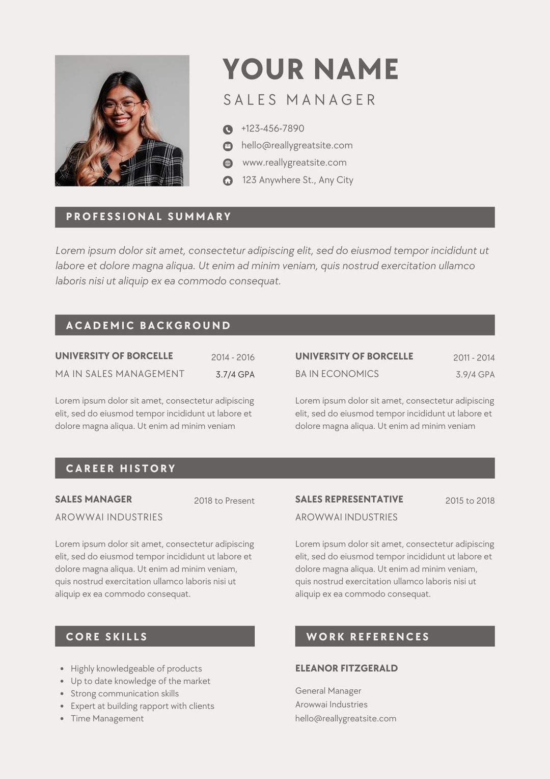 Modern Professional Resume Template - Etsy