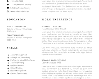 Professional Resume Template – Editable Digital File