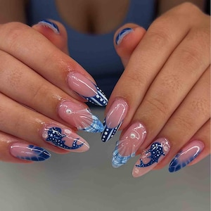 Clear Blue Nails - Etsy