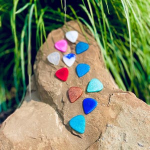 Custom Acrylic Guitar Pick Set with Canvas Bag - Handcrafted Plectrums, Pick your Pick