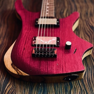 Custom Handmade Electric Guitar: Exotic Wood, Ebony Fretboard
