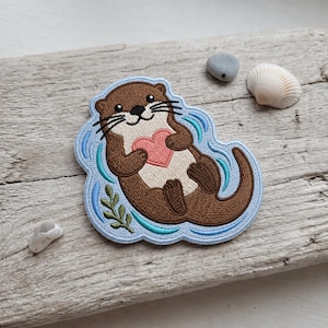 Custom Name Otter Patch, Embroidered Animal Art, Cute Iron On, Ocean Summer for Jacket Backpack Decor, Sea Lover Gift Keepsake for Her