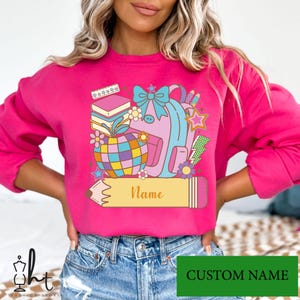 Preppy Custom Name Back to School Shirt, Personalized Student or Teacher Name Tee, Cute First Day of School Shirt, Classroom Outfit Gift
