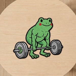 Custom Name Funny Frog Embroidered Patch, Gym Iron On Patch, Animal Backpack Decor, Garden Nature Lover Outdoor Gift, Halloween Gifts
