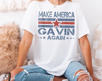 Make America Gavin Wieder T-Shirt: Lustige politische Parodie, Kalifornien Pride