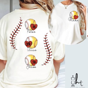 Camiseta de béisbol personalizada para mamá, camiseta de béisbol personalizada con nombre y número para niños, camiseta de regalo familiar, regalo personalizable para el Día de la Madre.