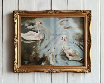 Swans in Mossy Waters | Fine Art Print by Taylor Hammond