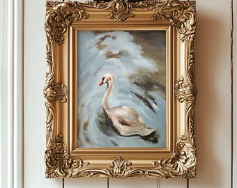 Swan in Mossy Waters Vertical | Fine Art Print by Taylor Hammond