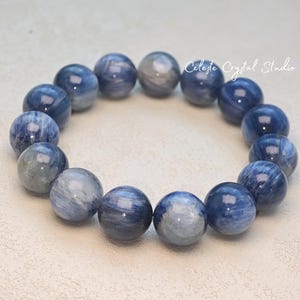 Natural Blue Kyanite Bracelet – High Quality Polished Beads