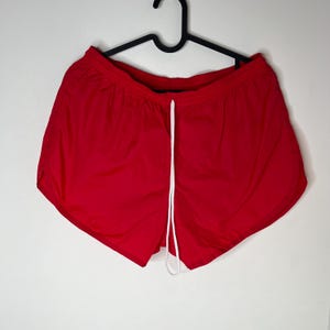 Vintage American Apparel Red Nylon Dolphin Shorts: 1980s-inspired