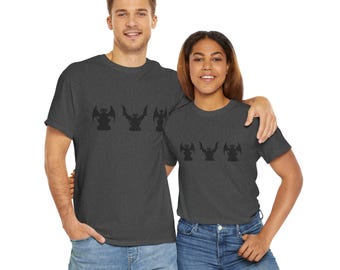 ゴシックガーゴイルグラフィックTシャツ：ユニセックスコットンハロウィンシャツ