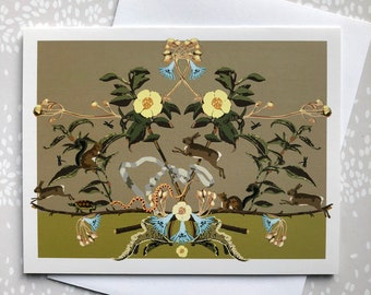 Greeting Card Blank Woodland Frolic