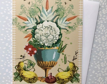 Greeting Card Blank with a Vegetable Arrangement