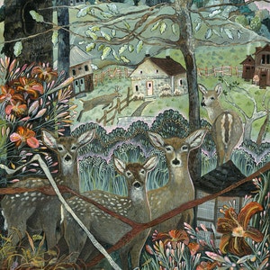 Kunstdruck Original Acryl-Gemälde - eine Ansicht aus dem Cottekill Trail