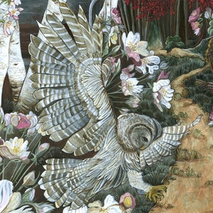 Art Print of Pleasant Barn with Owl Original Acrylic Painting image 2