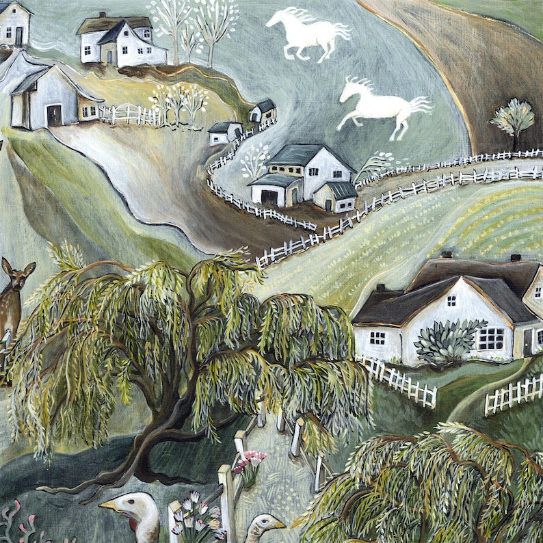 Ghost Story Landscape Art Print Original Acrylic Painting