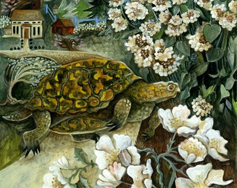 Art Print of Original Acrylic Painting Box Turtle